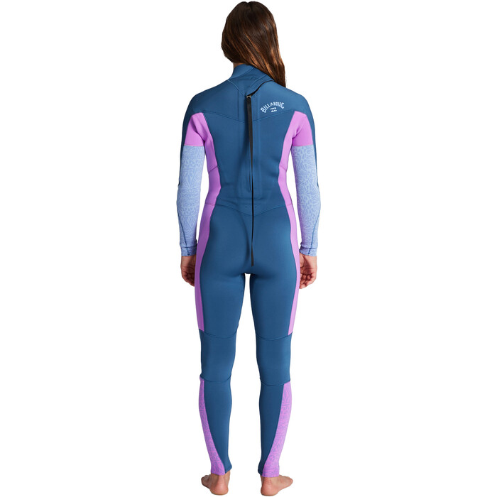 2024 Billabong Womens Synergy 3/2mm Flatlock Back Zip Wetsuit ABJW100140 - Deep Sea